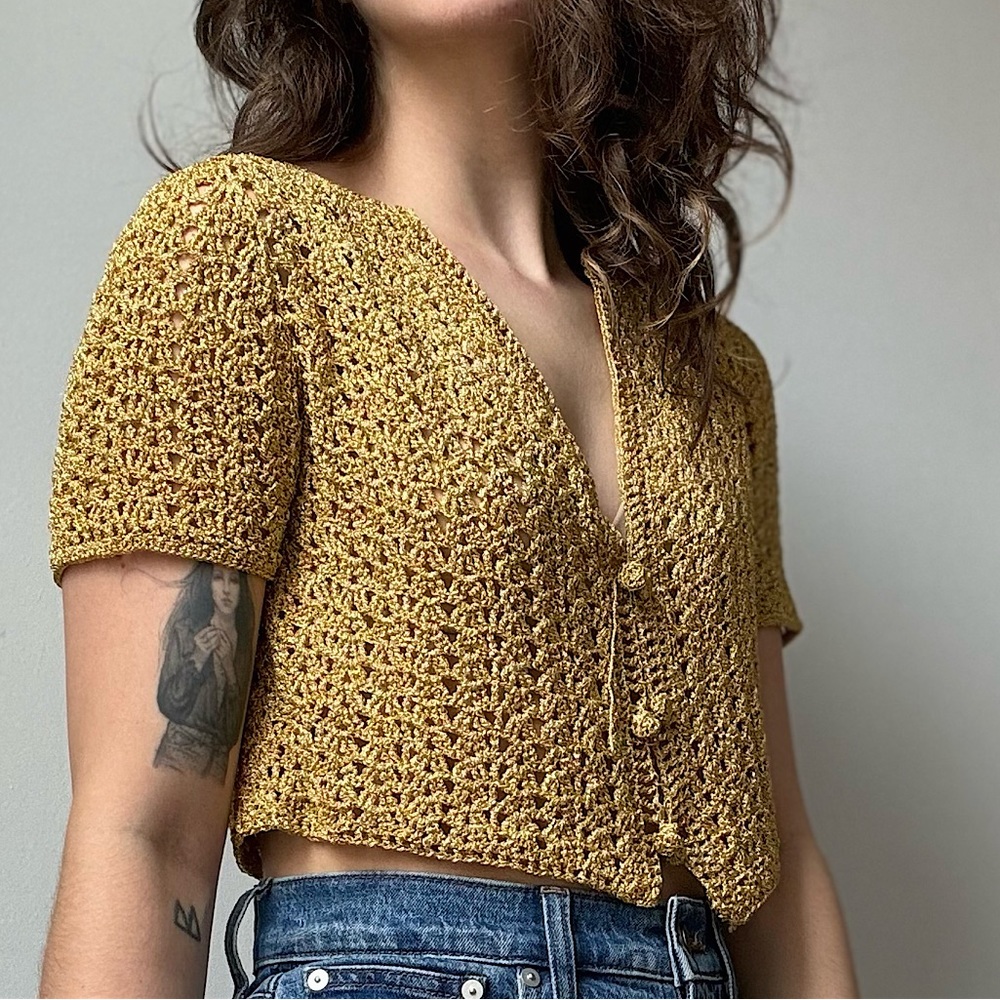 Gold Crochet Top